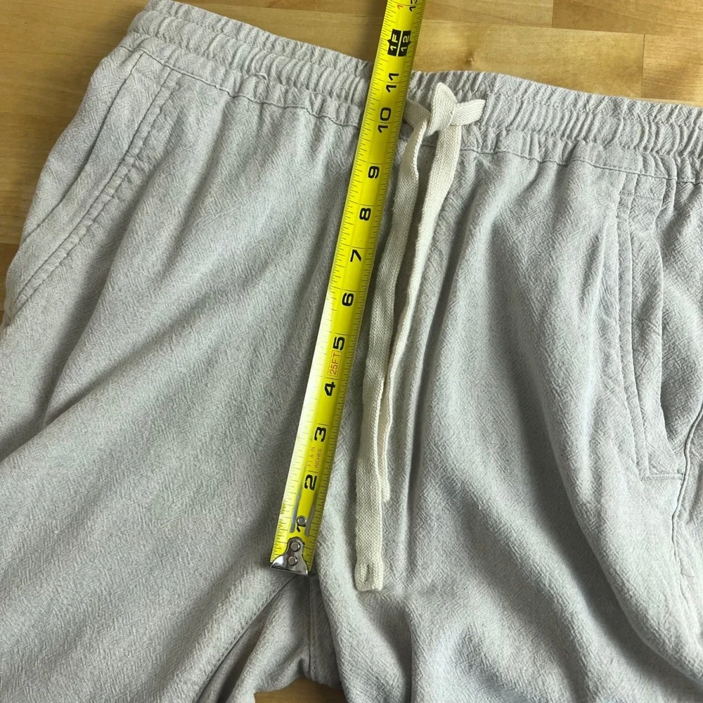 Zara Jogger Pants Linen Viscose Blend Women Small Beige Elastic Waist Drawstring